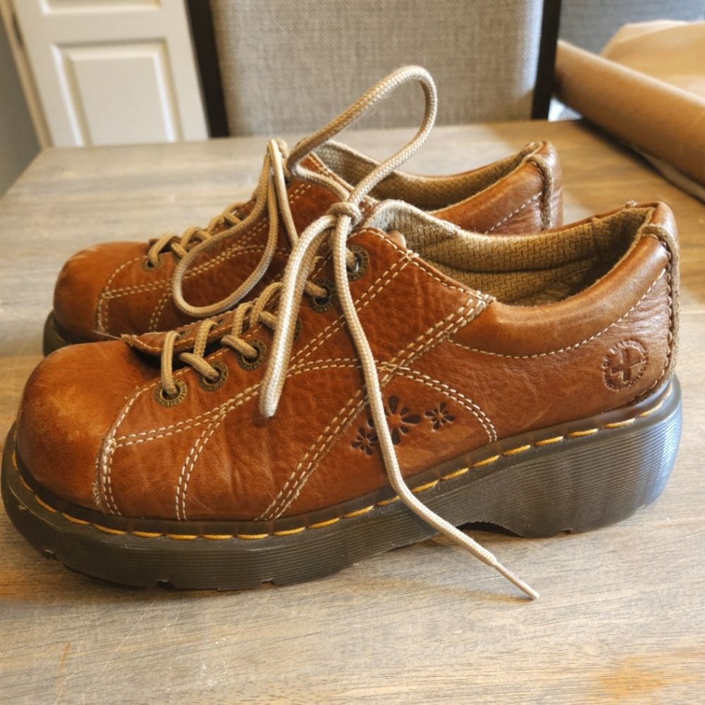 Dr. Martens Flower Power Daisy Leather Platform Oxfords